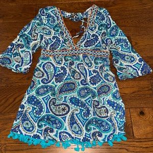Trina Turk Provence Paisley-Printed Tunic Coverup size Small